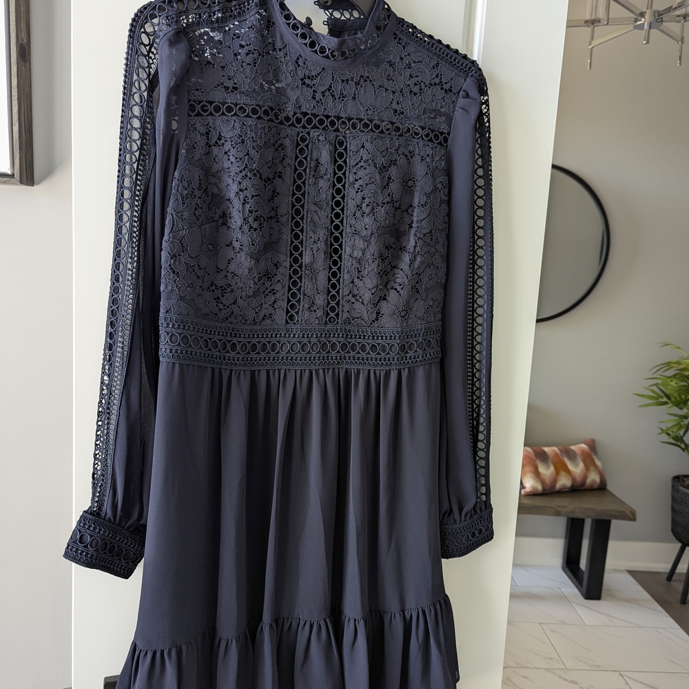 Ever New Elegant Navy Lace Dress